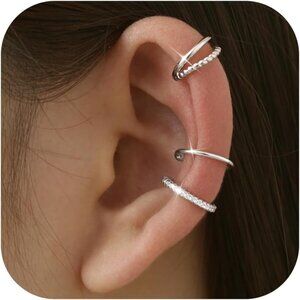 STYLE-A-SILVER Plated Non Pierced Adjustable Fake Ear Cuff Earrings for Women